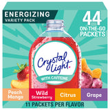 Crystal Light Energizing Variety Pack – Lightweight Caffeine Packets for Carry-Ons, Hiking Packs, and Road Trips, 44 ct