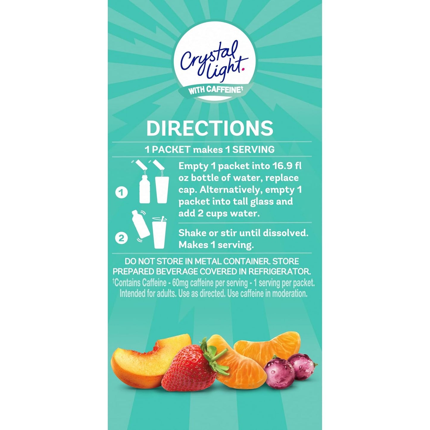 Crystal Light Energizing Variety Pack – Lightweight Caffeine Packets for Carry-Ons, Hiking Packs, and Road Trips, 44 ct