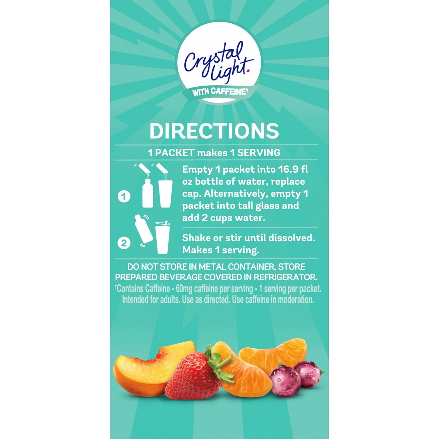 Crystal Light Energizing Variety Pack – Lightweight Caffeine Packets for Carry-Ons, Hiking Packs, and Road Trips, 44 ct