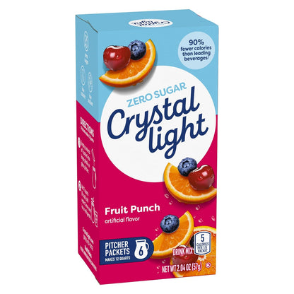 Crystal Light Fruit Punch Powdered Drink Mix – Calorie-Conscious Pantry Staple for Daily Hydration Routines