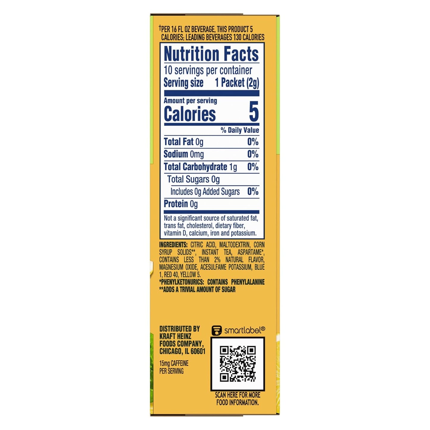 Crystal Light Lemon Iced Tea Powdered Drink Mix – Guilt-Free Hydration Ritual for Calorie-Conscious Wellness Routines, 120 On-the-Go Packets