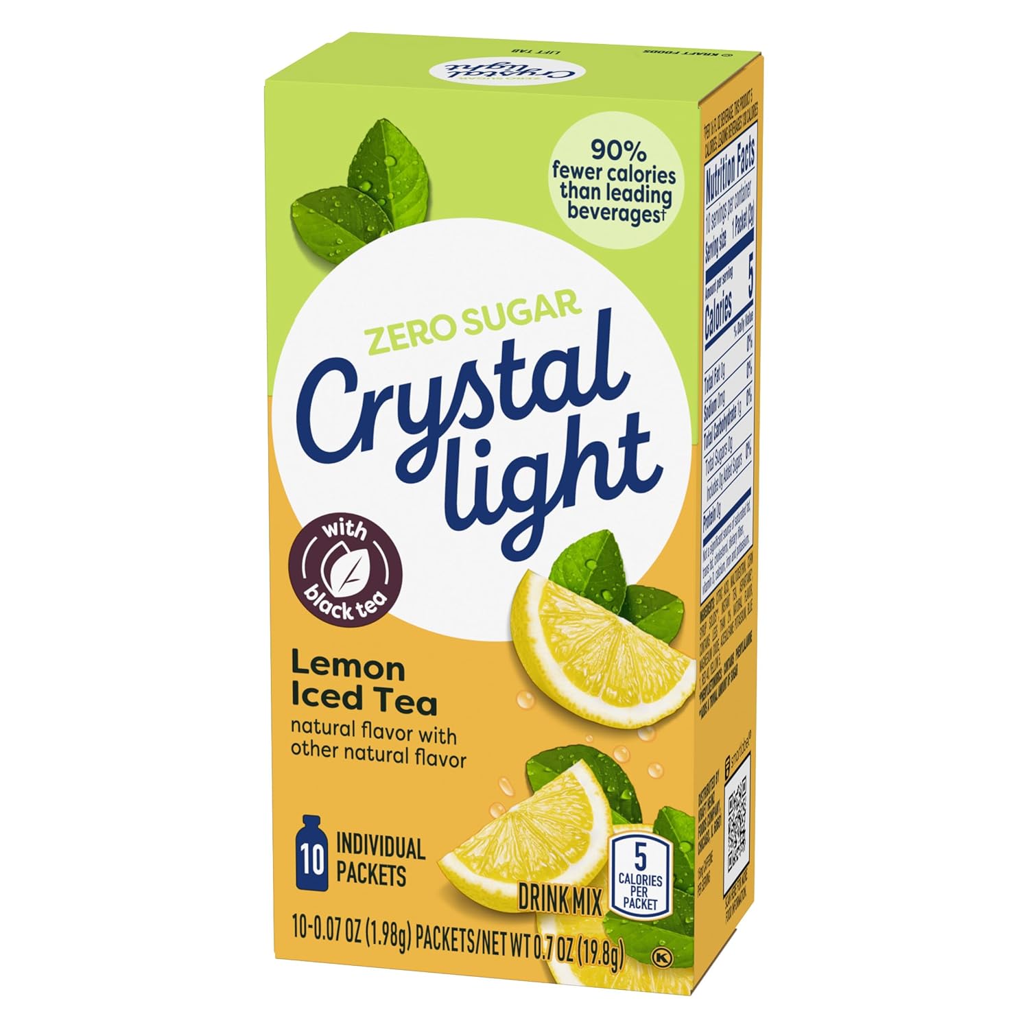 Crystal Light Lemon Iced Tea Powdered Drink Mix – Guilt-Free Hydration Ritual for Calorie-Conscious Wellness Routines, 120 On-the-Go Packets