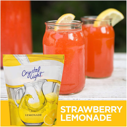 Crystal Light Lemonade Drink Mix - Streamlined Sugar-Free Pantry Staple for Clutter-Free Kitchens, 48 Servings