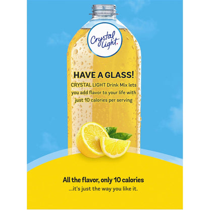 Crystal Light Lemonade Powdered Drink Mix – Zero-Sugar Daily Hydration for Calorie-Conscious Wellness Routines, 120 On-the-Go Packets