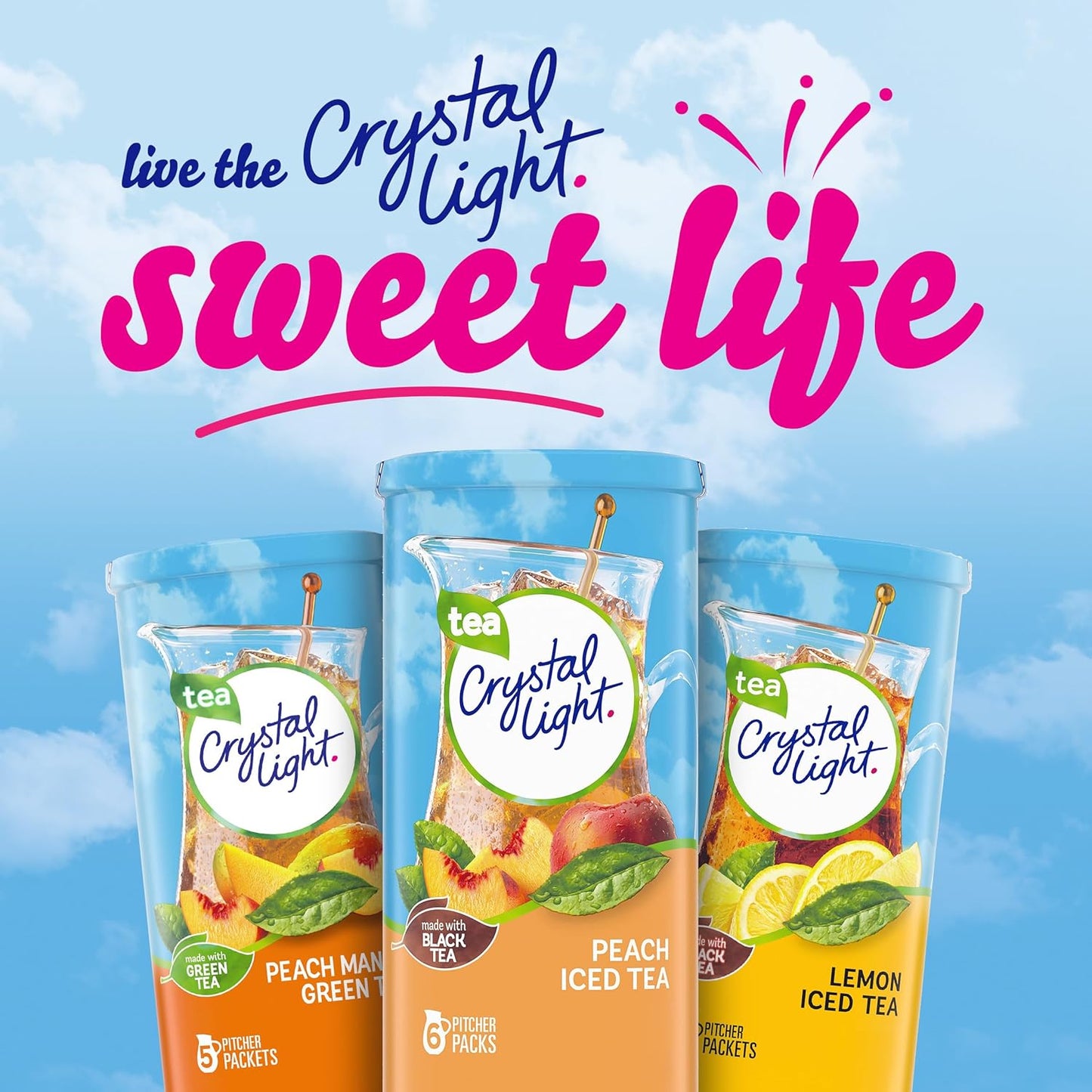 Crystal Light Peach Iced Tea Mix – Daily Hydration Ritual for Sugar-Conscious Wellness Routines, 72 Pitcher Packets