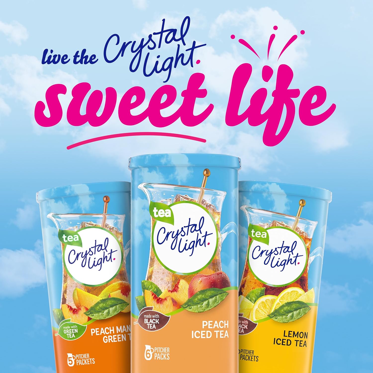 Crystal Light Peach Iced Tea Mix – Daily Hydration Ritual for Sugar-Conscious Wellness Routines, 72 Pitcher Packets