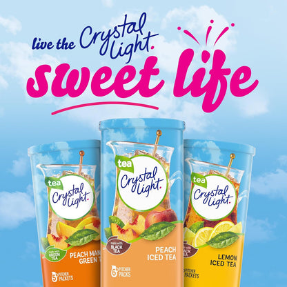 Crystal Light Peach Iced Tea Mix – Portable Hydration for Picnics, Patio Gatherings, and Camping, 72 Packets