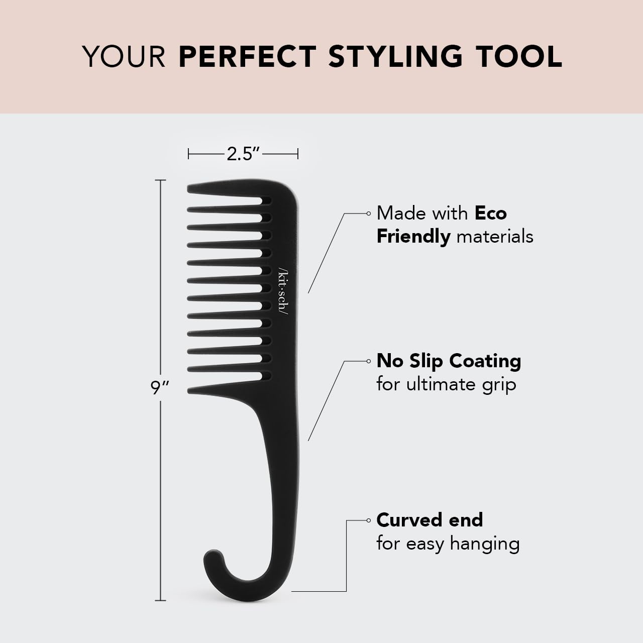 curved non-slip ergonomic handle for secure wet-hand grip