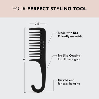 curved non-slip ergonomic handle for secure wet-hand grip