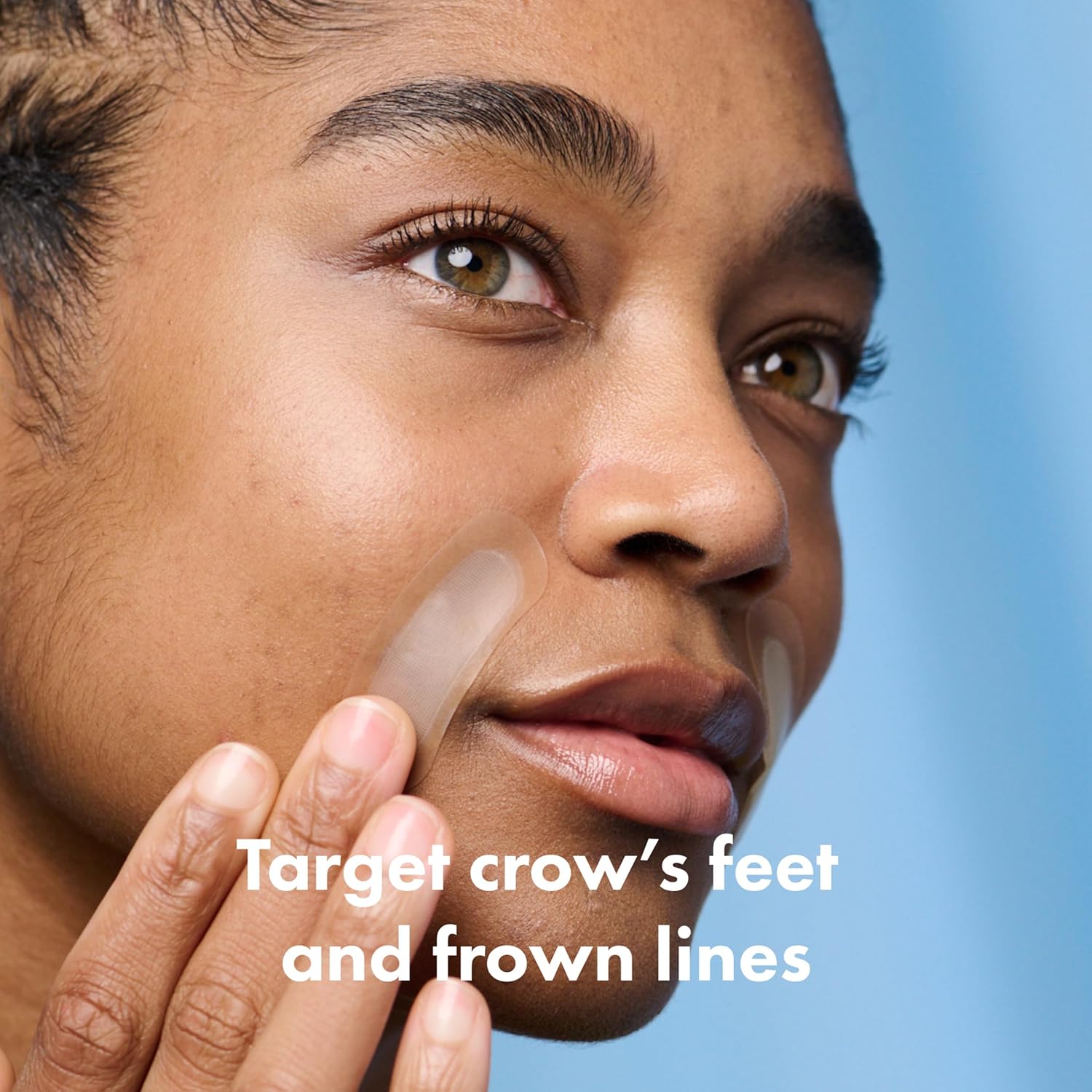 curved patch shape designed for crow's feet and frown lines