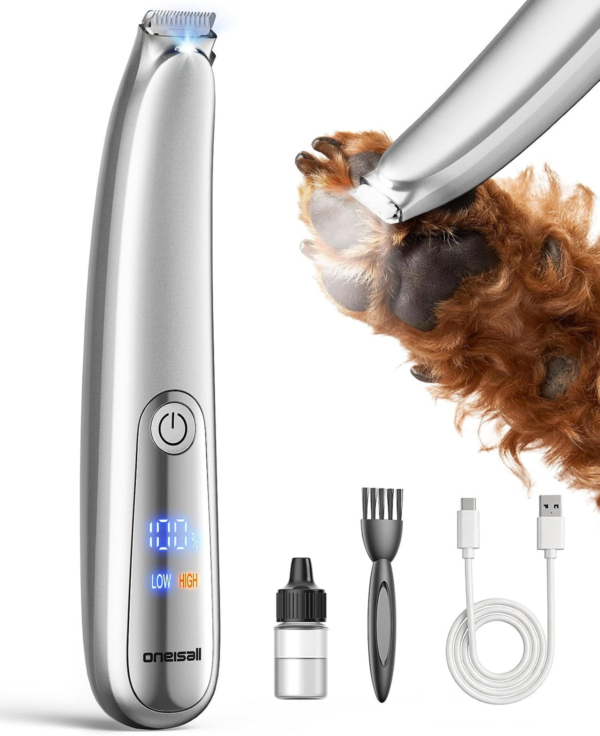 curved rounded ceramic blade designed for paw pad and toe contours