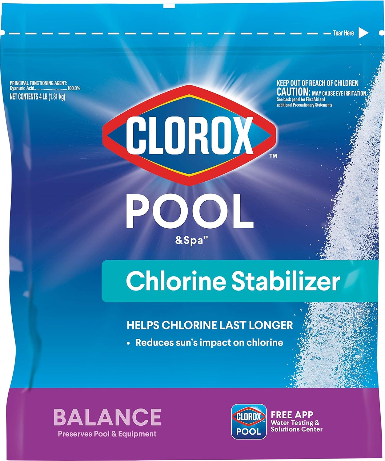 cyanuric acid-based chlorine stabilizer in granular form