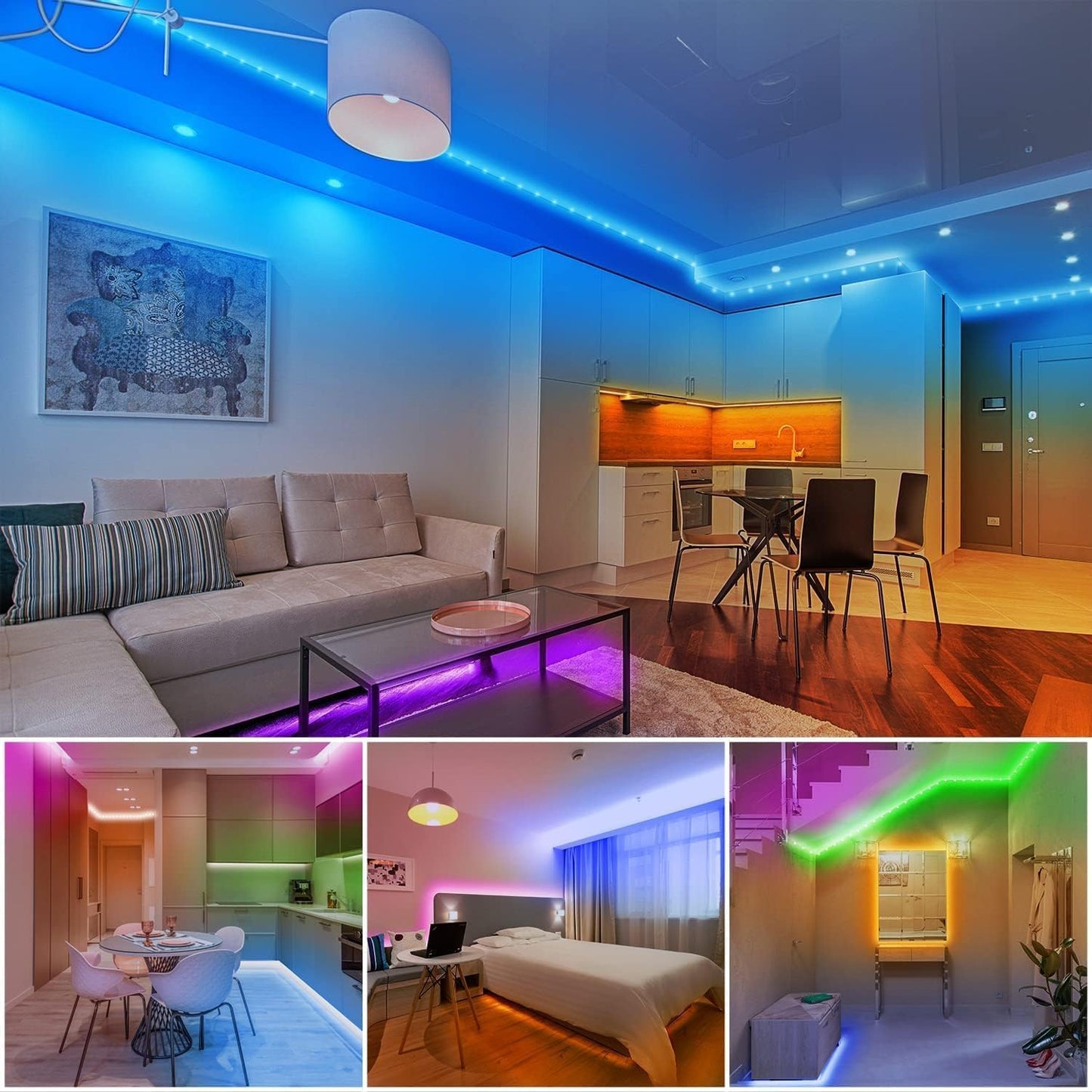 dalattin LED Lights for Bedroom Gift Idea, Music Sync Smart Strip Lights with Remote Control, Affordable Housewarming and Holiday Present for Kids and Adults