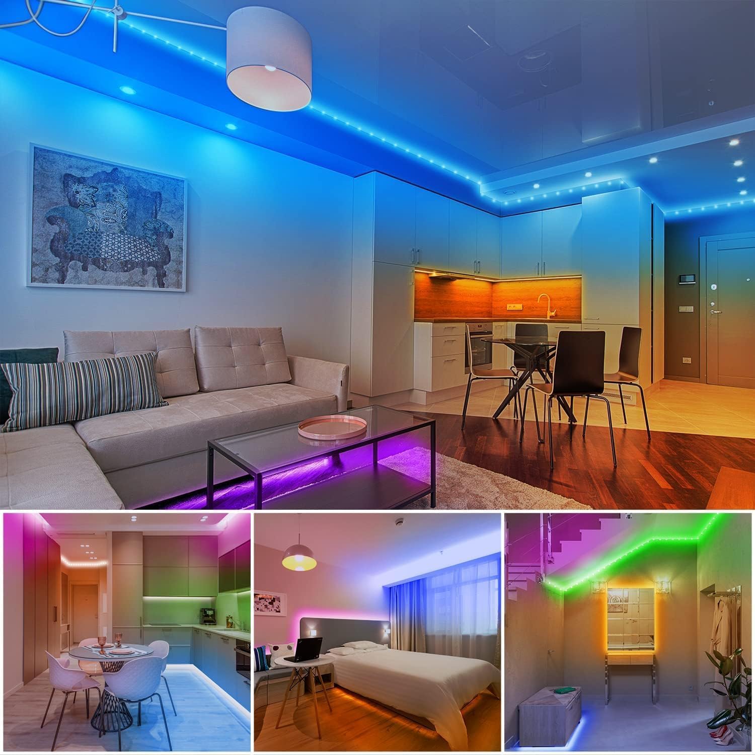 dalattin LED Lights for Bedroom Gift Idea, Music Sync Smart Strip Lights with Remote Control, Affordable Housewarming and Holiday Present for Kids and Adults