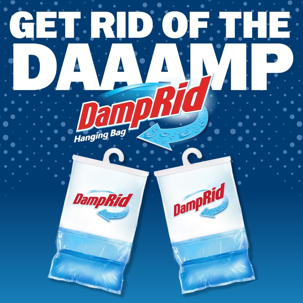DampRid Fragrance Free Hanging Moisture Absorber – Scent-Free Closet Dehumidifier for Allergy Sufferers and Self-Care Routines