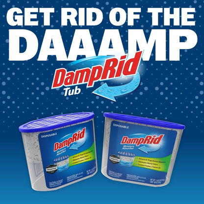 DampRid Fragrance Free Moisture Absorber – Safe Around Kids and Pets in Nurseries and Laundry Rooms, No Electricity Disposable Tub