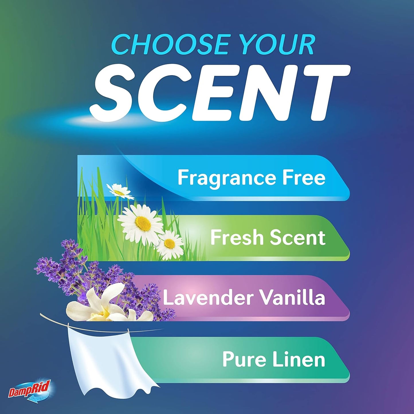 DampRid Refillable Moisture Absorber 11 oz 6-Pack Decorative Blue Cup for Bedroom Closet, Musty Odor Solution That Blends with Home Decor