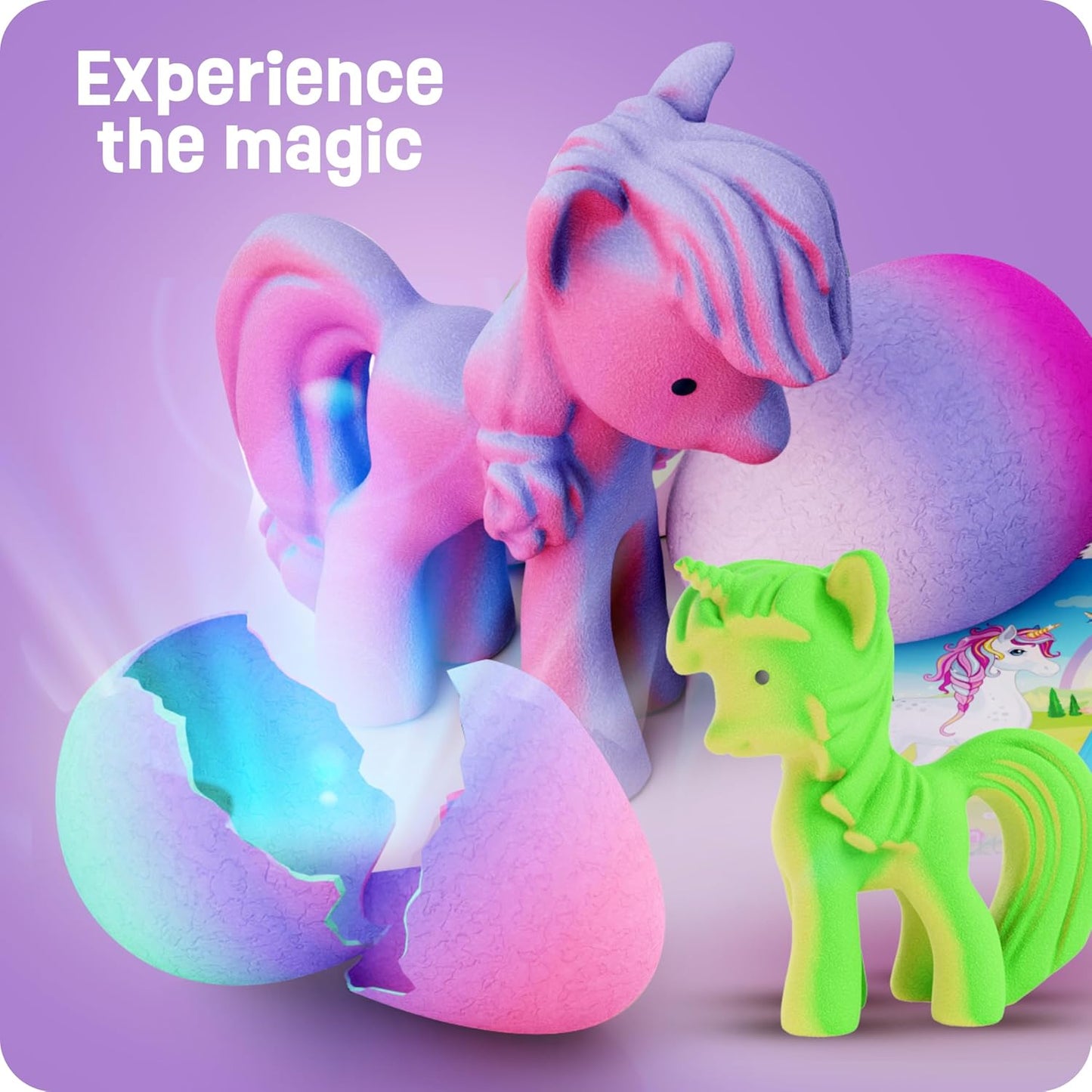 Dan&Darci Unicorn Hatching Surprise Eggs - Child-Safe Growing Toy for Playroom and Bedroom, No Mess Water Play Pack of 6 for Ages 3 to 8