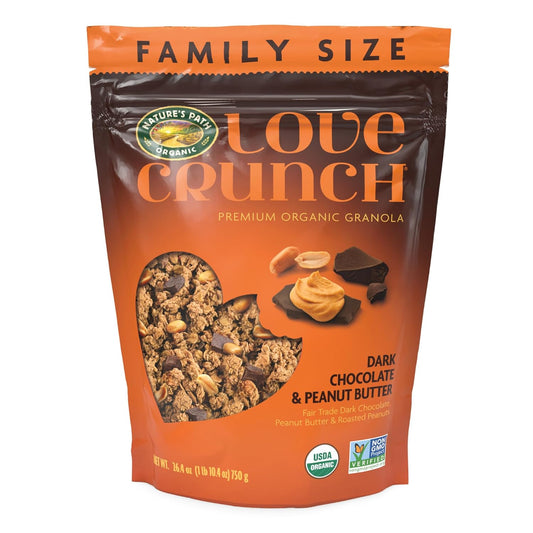 dark chocolate chunks blended with roasted peanuts for sweet-savory balance