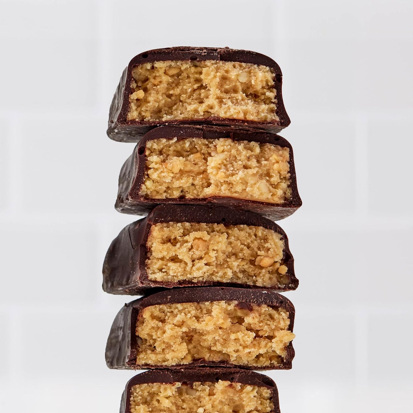 dark chocolate outer coating with a cookie-dough style interior