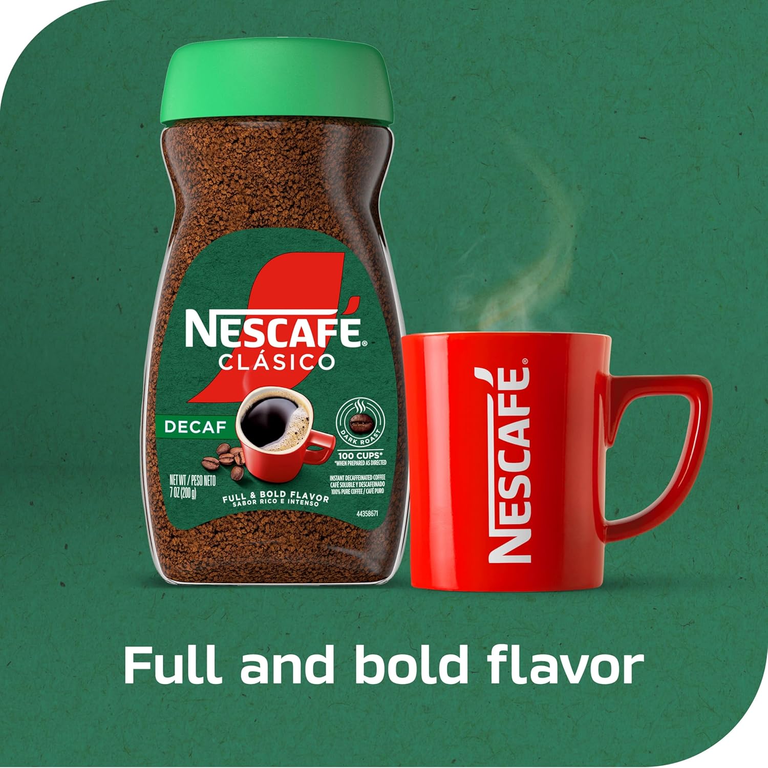 dark roast blend of robusta and arabica beans, 100% real coffee