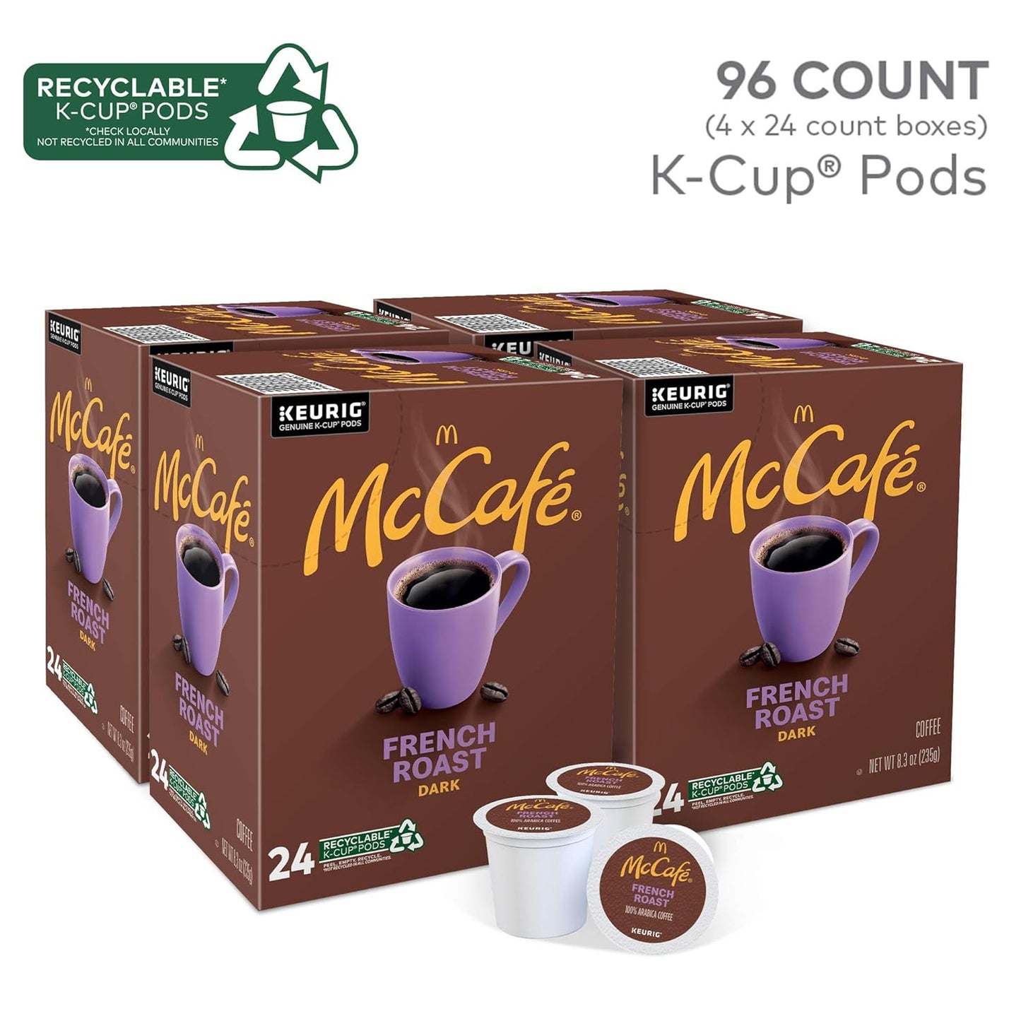 dark roast caffeinated coffee made from 100% premium arabica beans