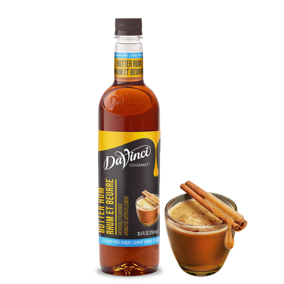 DaVinci Gourmet Sugar-Free Butter Rum Syrup, 25.4 Fluid Ounces (Pack of 1)