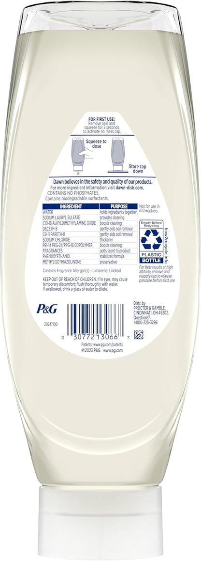 Dawn Free & Clear EZ-Squeeze Dish Soap – Simple Squeeze-Bottle Design for Clutter-Free Counters