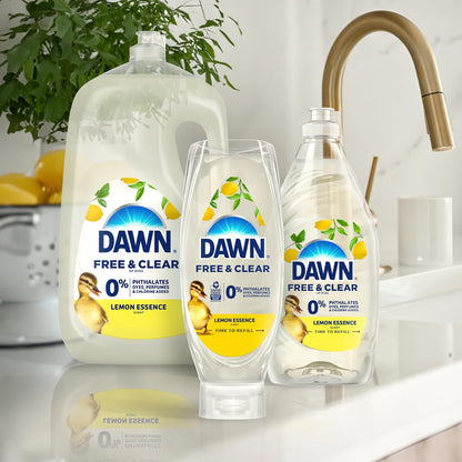 Dawn Free & Clear EZ-Squeeze Dish Soap – Simple Squeeze-Bottle Design for Clutter-Free Counters