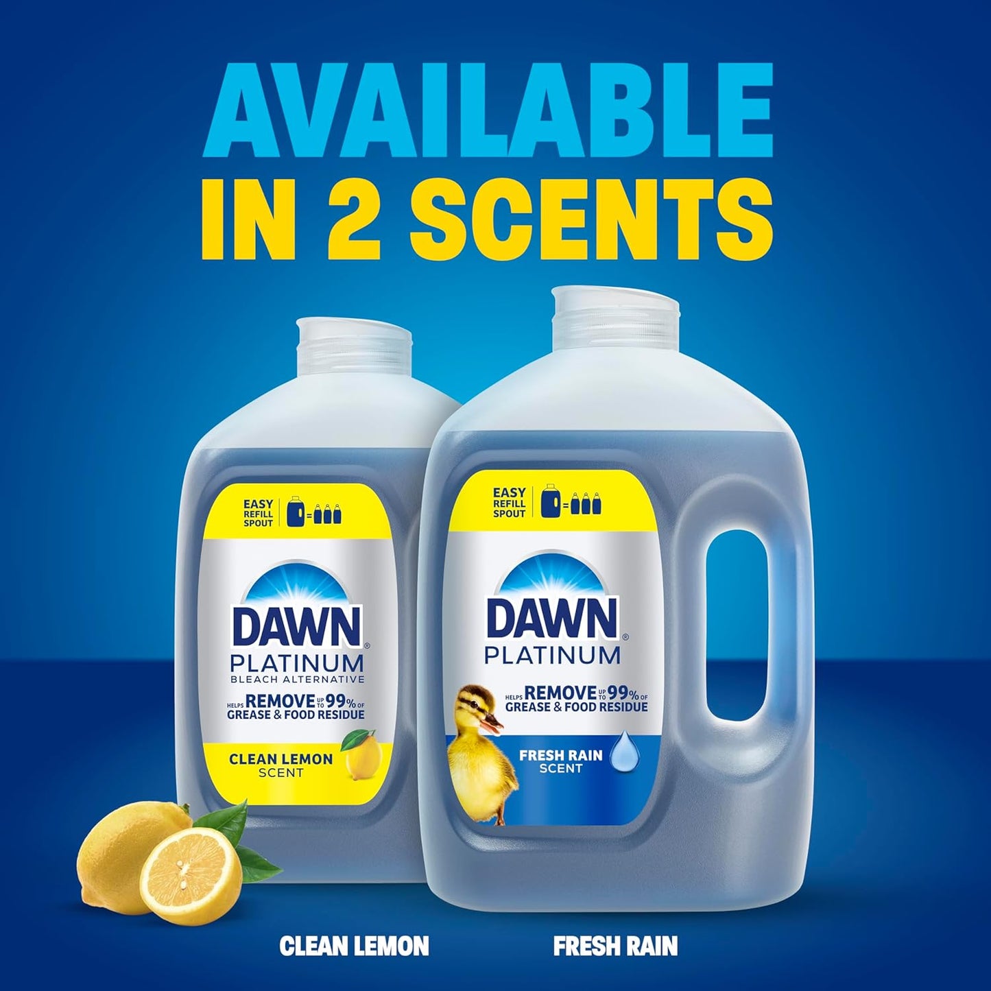 Dawn Platinum Dish Soap Refill Jug for the Clutter-Free Kitchen, Clean-Label Dish Detergent in a Streamlined Bulk Bottle