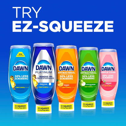 Dawn Platinum EZ-Squeeze Dish Soap – Mindful Kitchen Care with Wild Jasmine Botanical Scent, 6x18 Fl Oz Refill Bundle