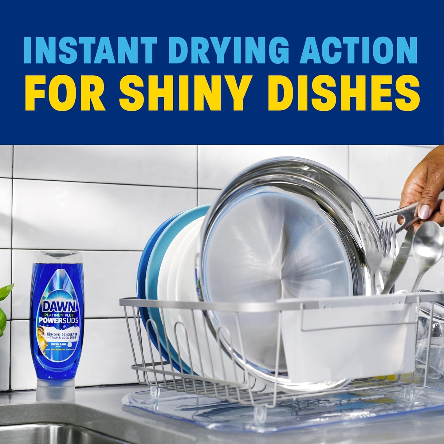 Dawn Platinum Plus PowerSuds 51.5 oz Refill – Streamlined Dish Soap for Clutter-Free Kitchen Counters