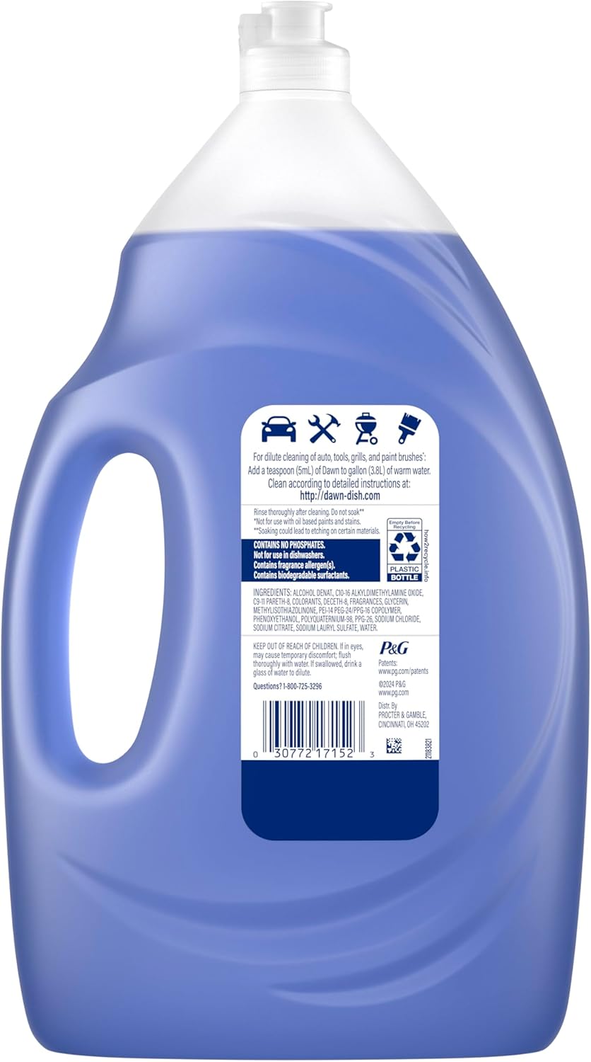 Dawn Platinum Plus PowerSuds 51.5 oz Refill – Streamlined Dish Soap for Clutter-Free Kitchen Counters