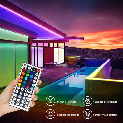 DAYBETTER RGB LED Strip Lights – 32.8ft Mood Lighting for Behind TV, Cabinets, and Living Room Walls