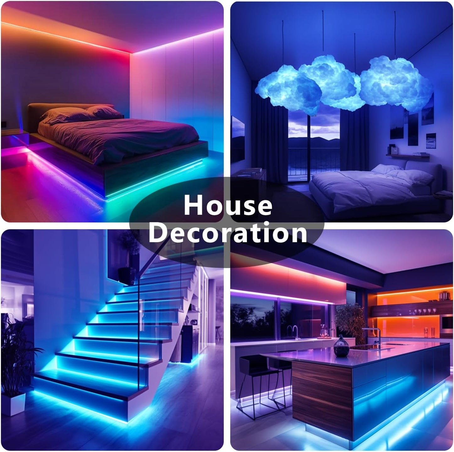 DAYBETTER Smart LED Light Strip with Music Sync and Timer, Child-Safe Low Voltage RGB Lights for Son's Bedroom and Nursery Accent