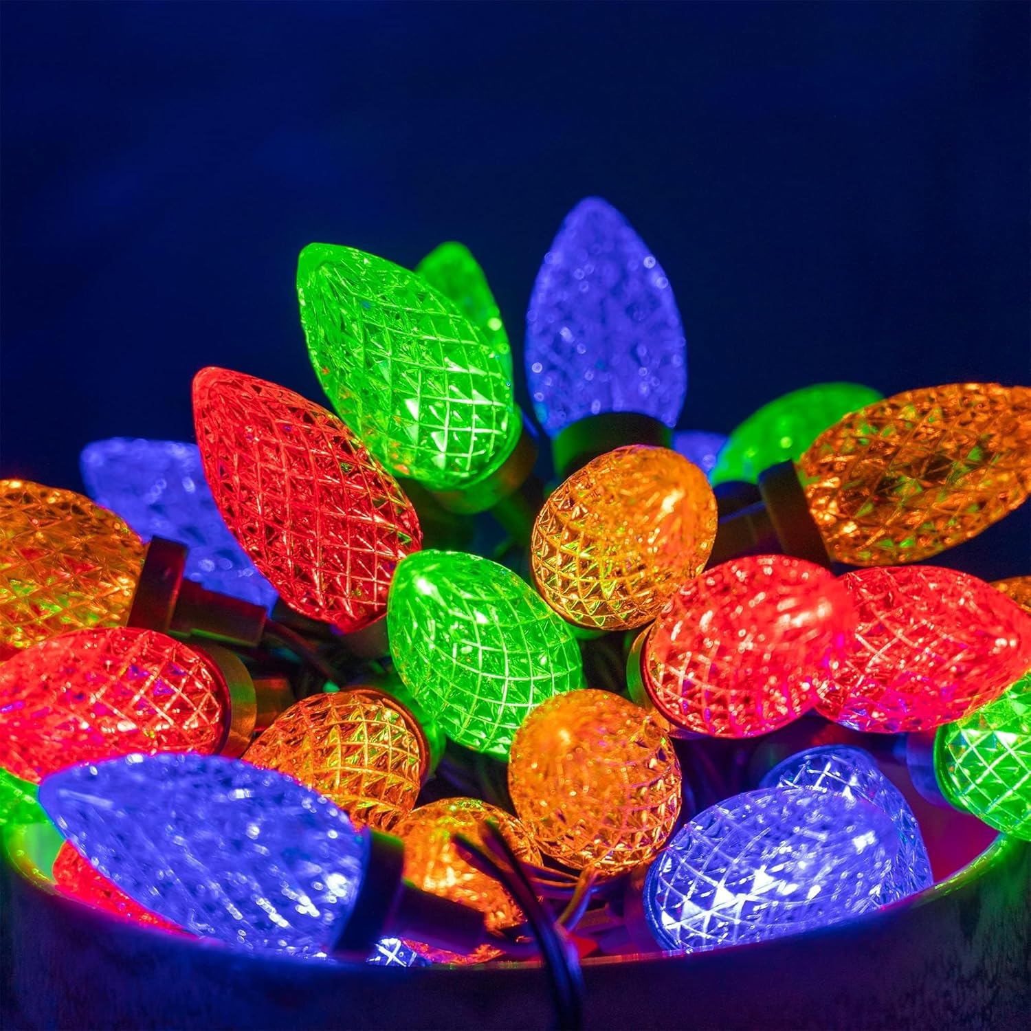Dazzle Bright C9 Kids Room Lights – Flame-Free Holiday Decor for Nursery & Playroom, Cool LEDs
