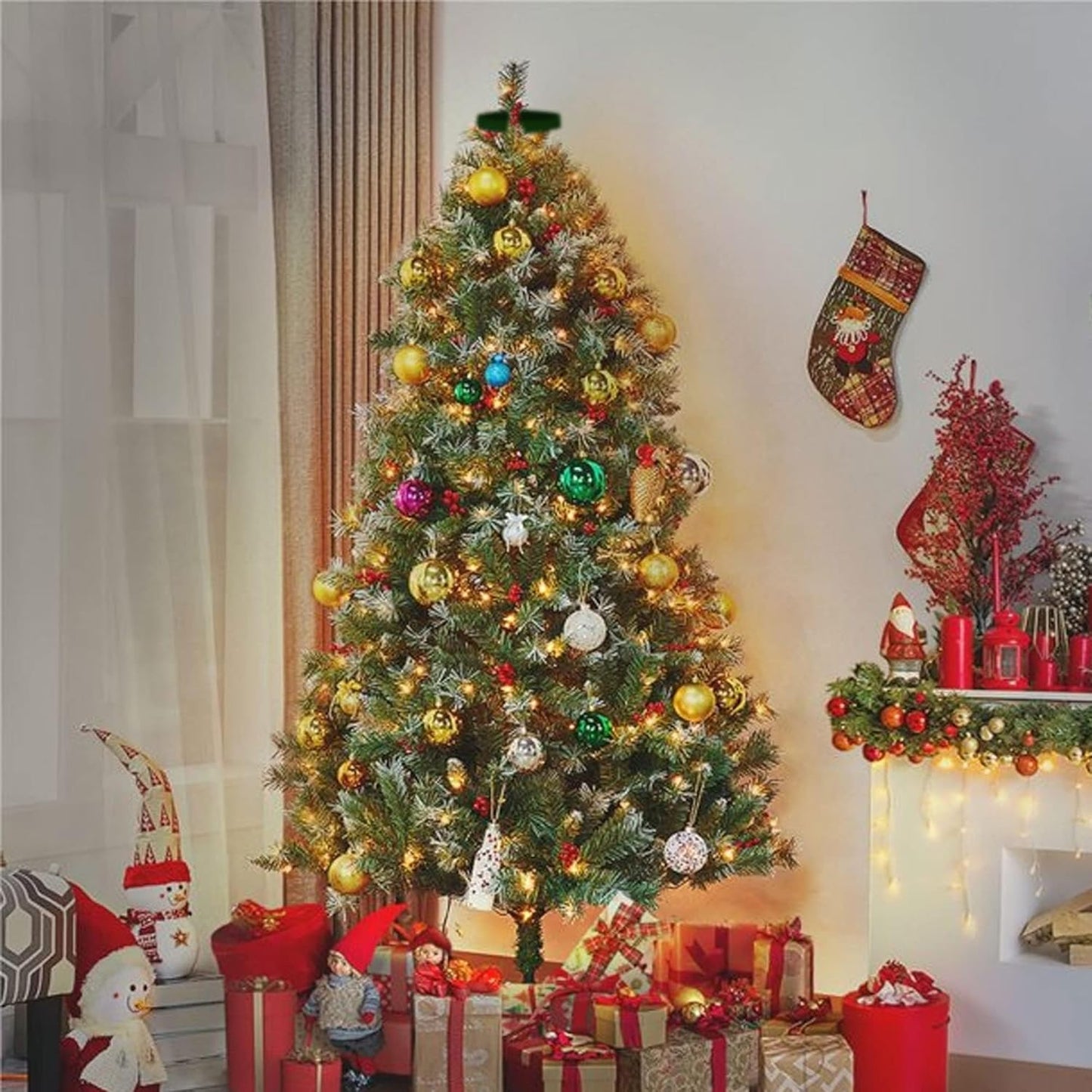 Dazzle Bright Christmas Tree Lights – IP44 Waterproof 16-Strand Tree Topper for Outdoor Holiday Displays