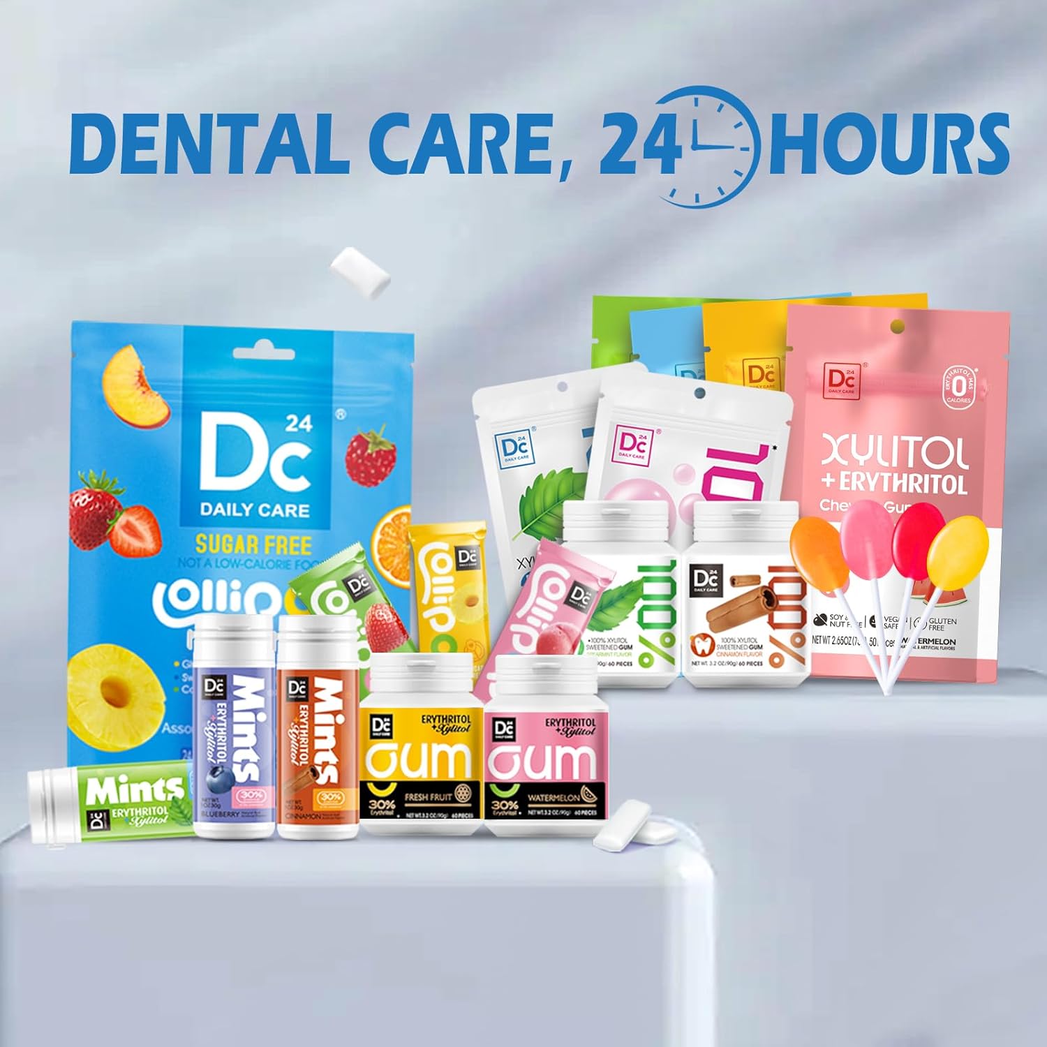 DC24 DAILY CARE Xylitol Mints – Bedside Wind-Down Ritual for Dry Mouth Relief and Breath Freshness