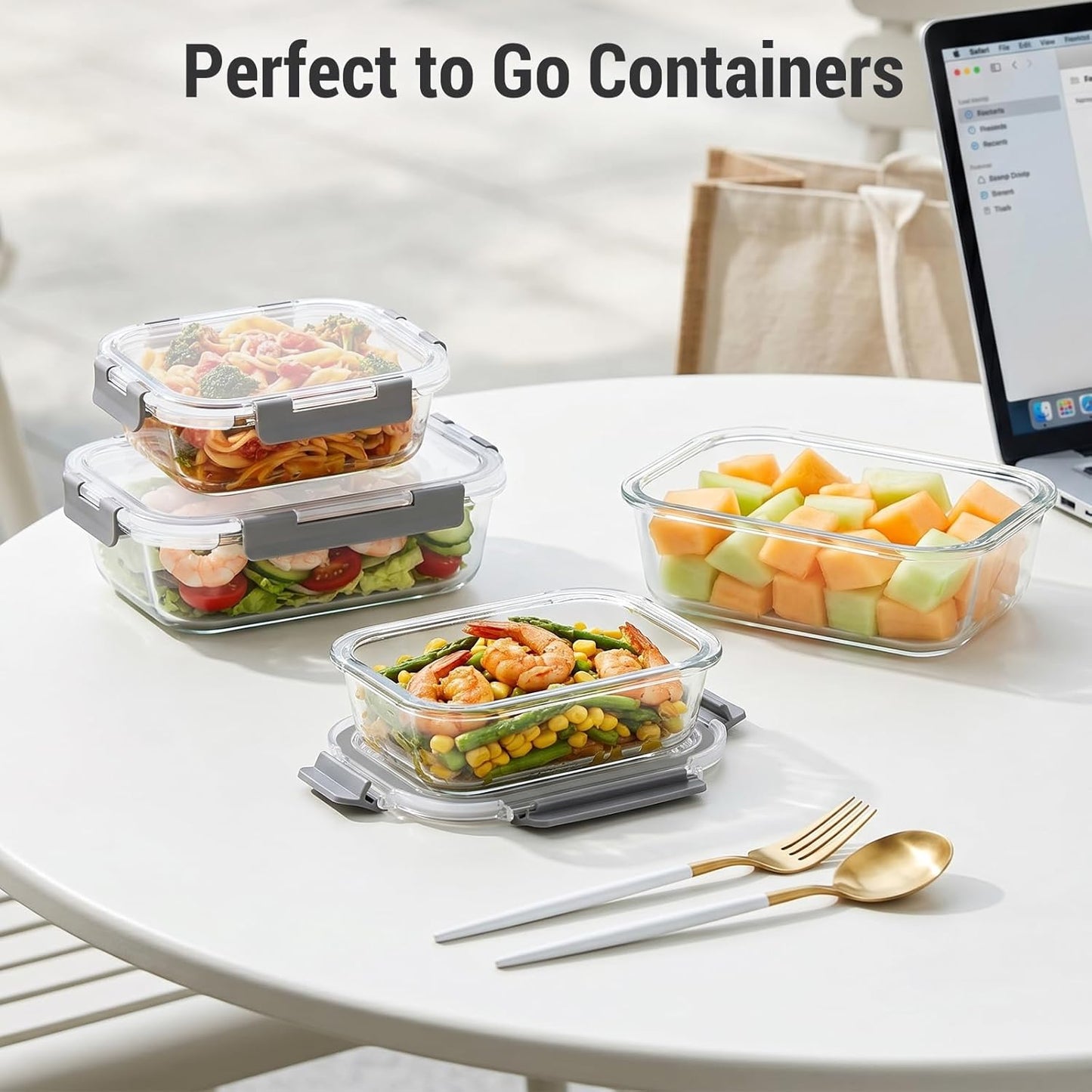 Dealusy 10-Set Borosilicate Glass Storage – Healthy Meal Prep System for Gym Bags and Office Lunches