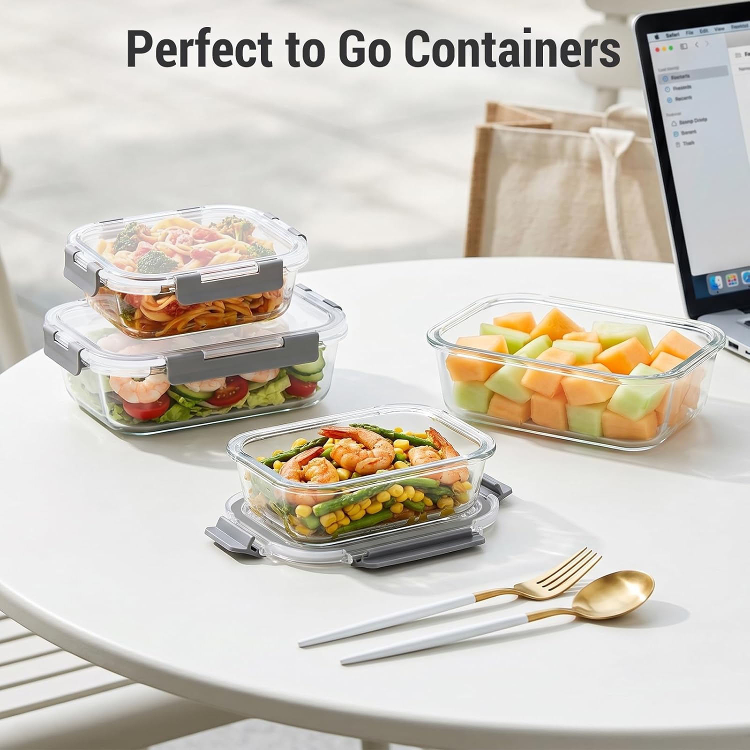 Dealusy 10-Set Borosilicate Glass Storage – Healthy Meal Prep System for Gym Bags and Office Lunches