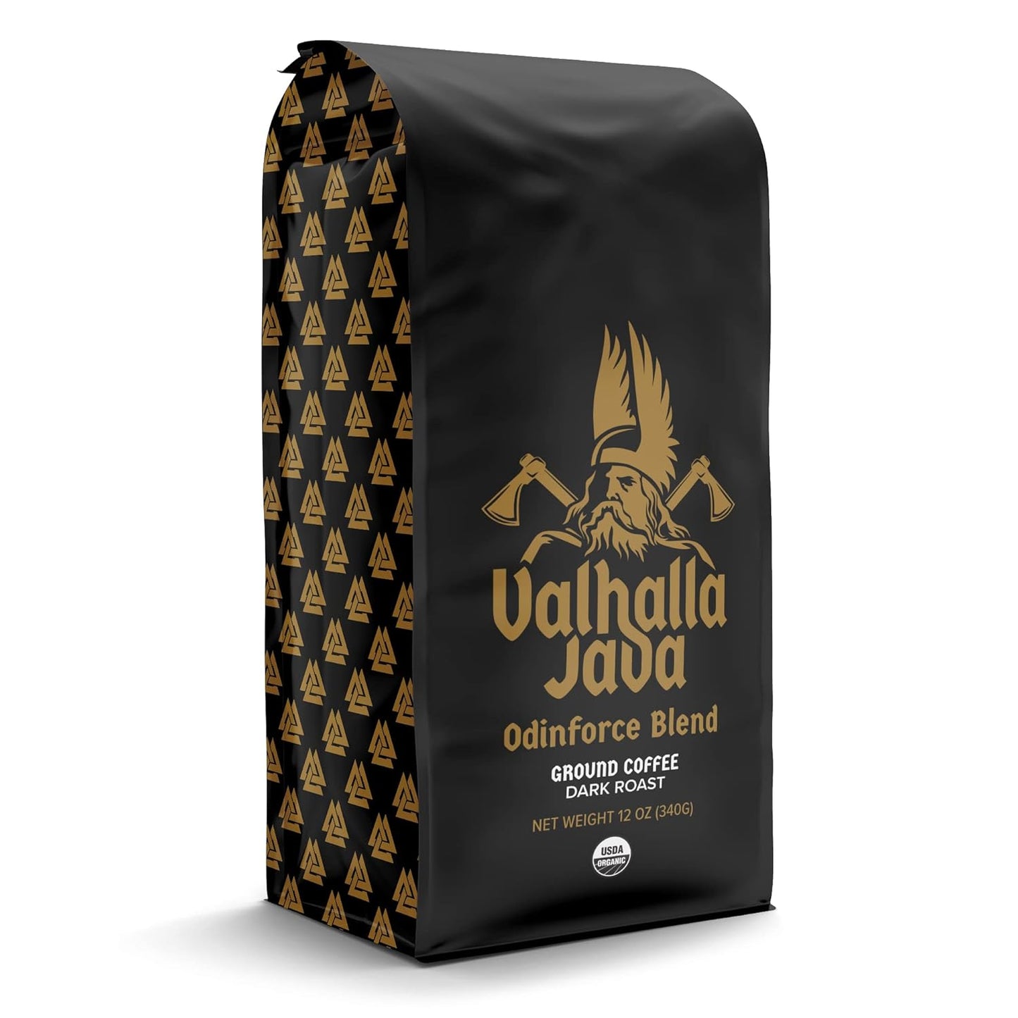 Death Wish Coffee Valhalla Java Ground Coffee – High-Caffeine Morning Fuel for Home Office Focus, USDA Organic Dark Roast