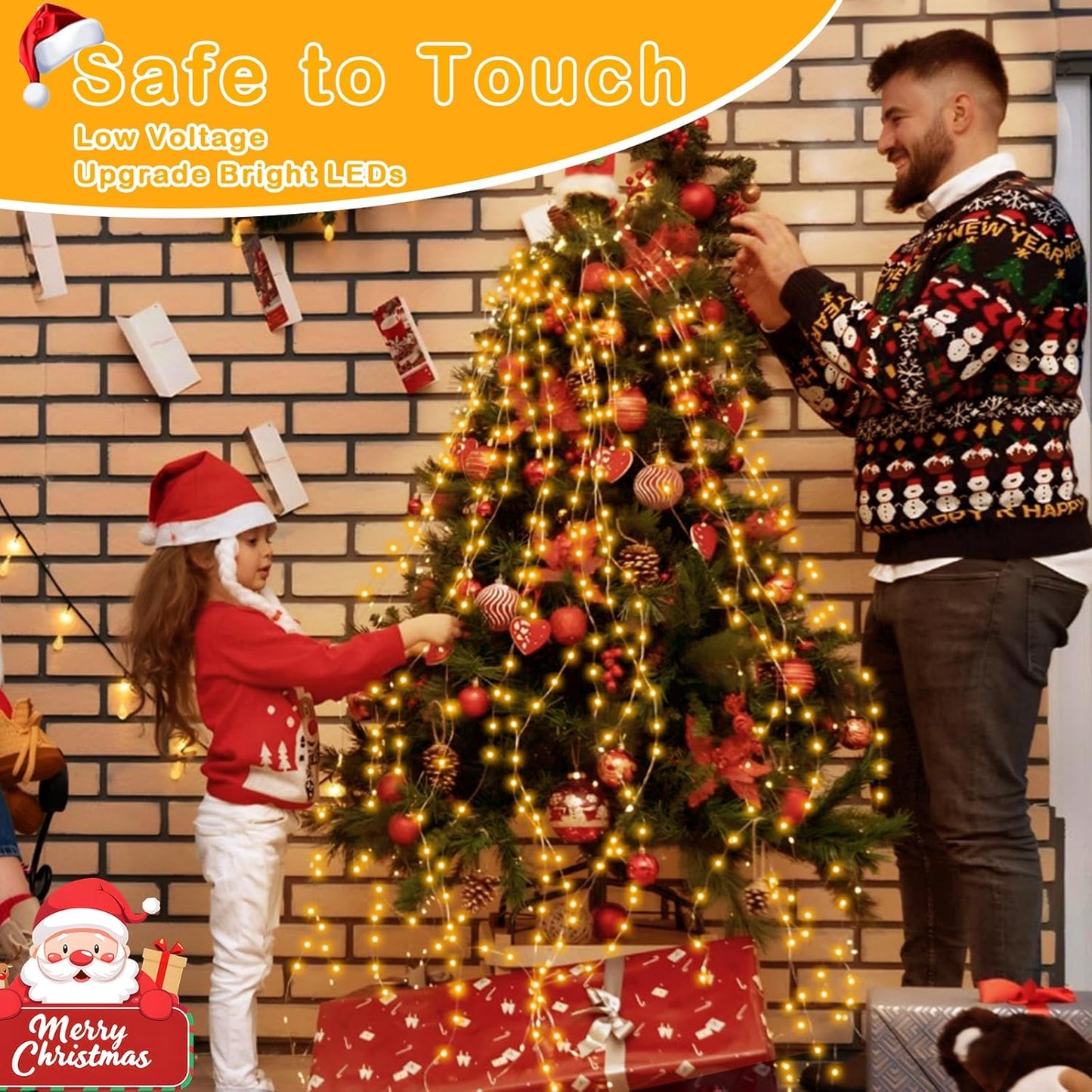 Decute Touch-Safe 500LED Starry Lights – Cool-to-Touch Toddler Bedroom & Playroom Decor, 8H Auto Shutoff Timer