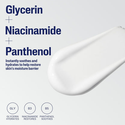 defends against 5 signs of skin sensitivity: dryness, irritation, roughness, tightness, weakened barrier