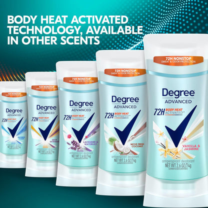 Degree Advanced Protection Vanilla & Jasmine Antiperspirant for Women – Morning Routine Power Move for the Home Office