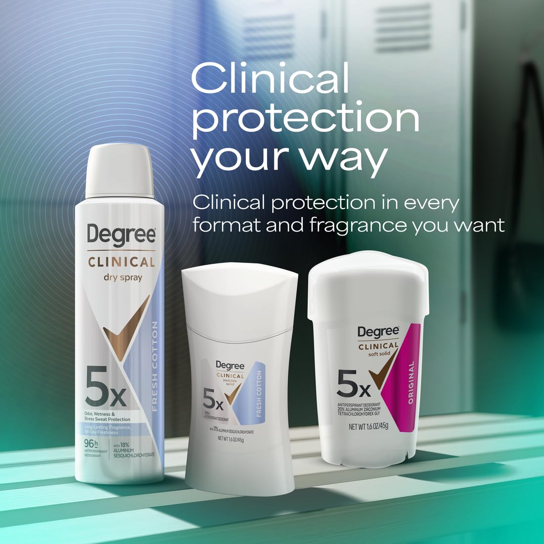 Degree Clinical Strength Antiperspirant for Busy Workdays, 96-Hour Sweat Protection Invisible Solid for Office and Meetings