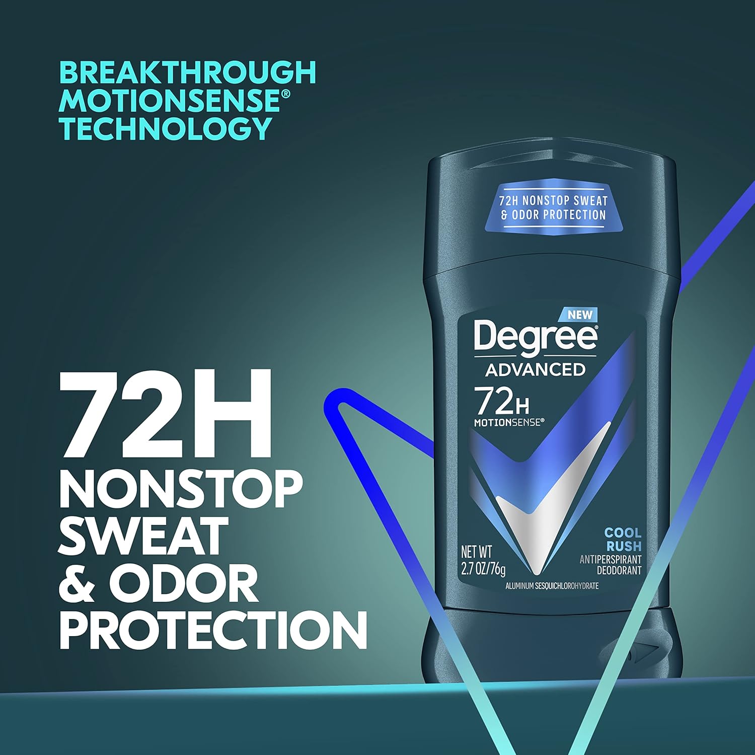 Degree Men Cool Rush Antiperspirant 4-Pack – Office Confidence for Back-to-Back Meetings, 72-Hour Odor Defense