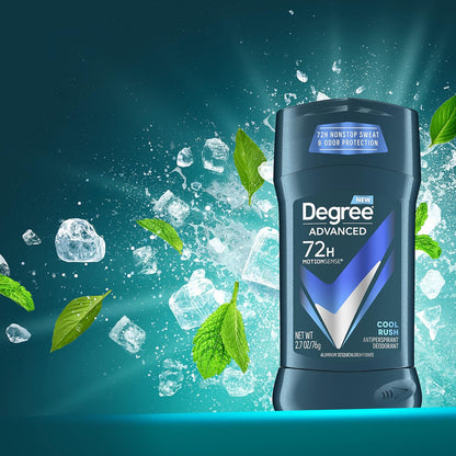 Degree Men Cool Rush Antiperspirant – Outdoor Adventures, Patio Days and Camping Trips Stay Fresh with MotionSense 4-Pack