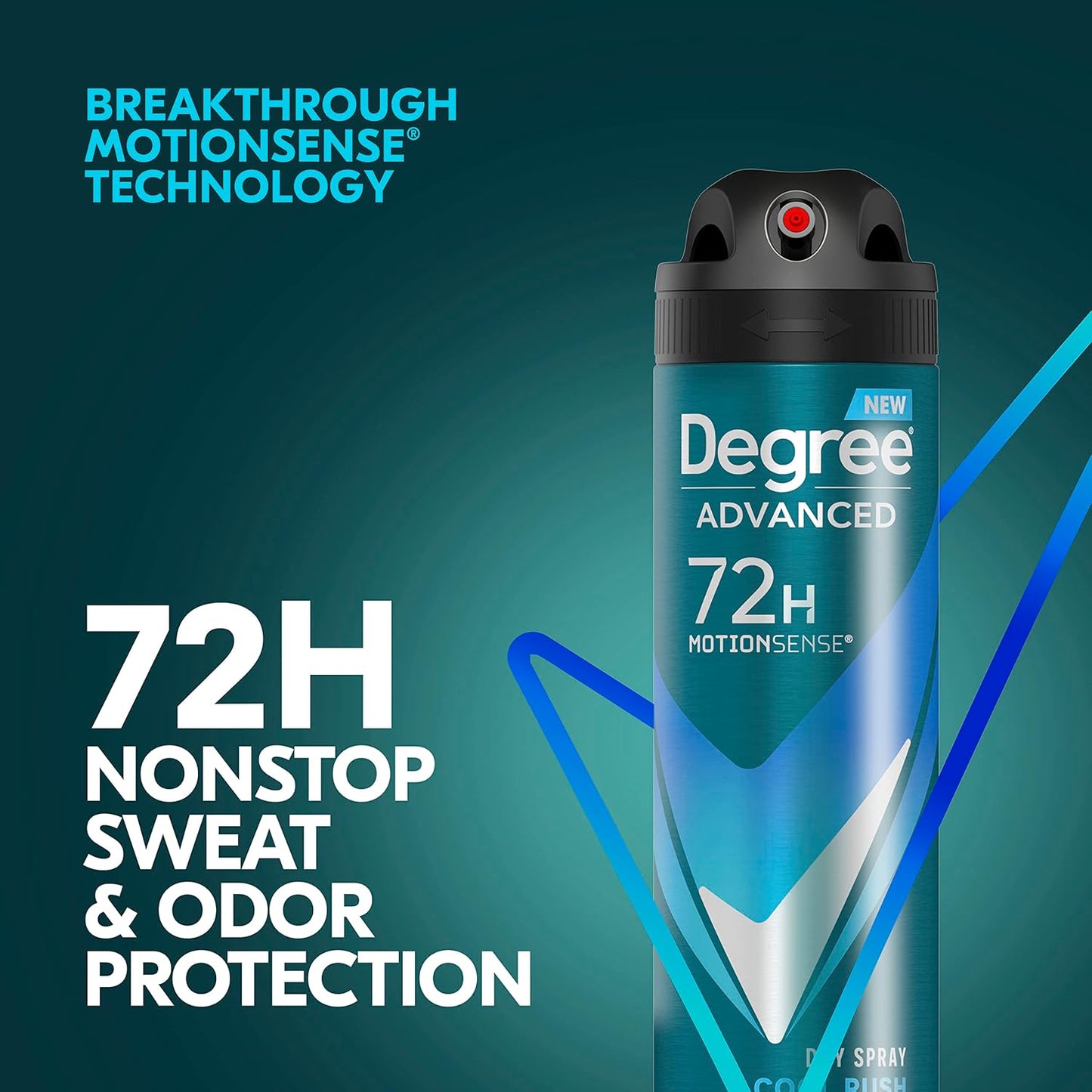 Degree Men Cool Rush Dry Spray Antiperspirant 3-Pack – 72-Hour Outdoor Odor Protection for Camping, Patio, and Trail Days