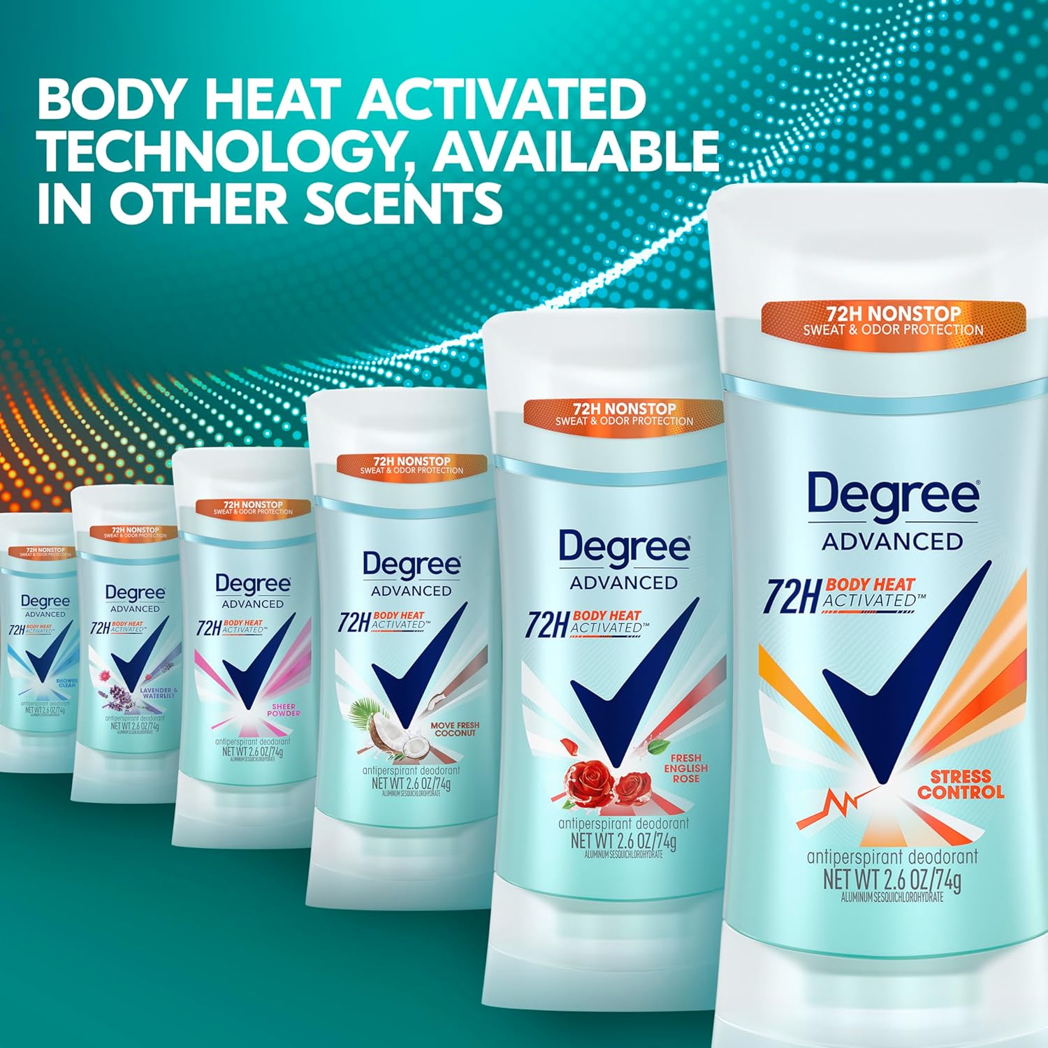 Degree Women Antiperspirant Stress Control 72-Hour Deodorant Stick for Back-to-Back Meetings and Home Office Focus 2.6 oz