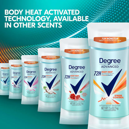 Degree Women Antiperspirant Stress Control 72-Hour Deodorant Stick for Back-to-Back Meetings and Home Office Focus 2.6 oz